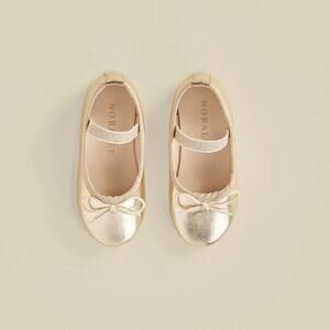 NEW Noralee Ballet Flats in Metallic Ecru Gold, Size 5, NWT